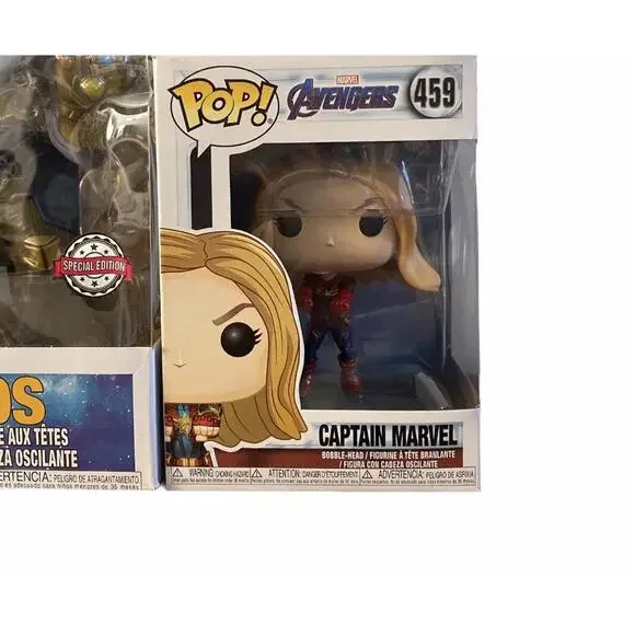 funko pop lot Of 3 Black Widow, Captain Marvel & Thanos